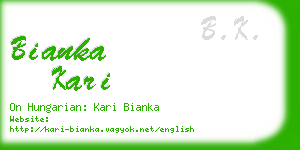 bianka kari business card